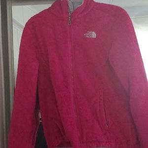 Pink fuzzy North Face